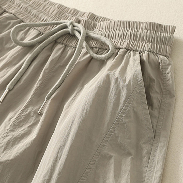 Damskie spodnie z kieszeniami i ściągaczem z motywem Buddha Stones w stylu vintage, letnie, proste - image 2