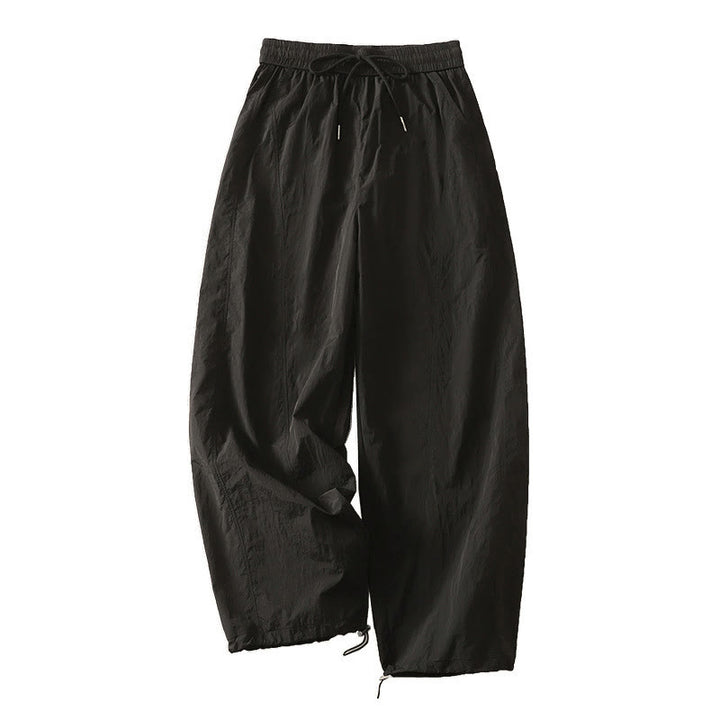 Damskie spodnie z kieszeniami i ściągaczem z motywem Buddha Stones w stylu vintage, letnie, proste