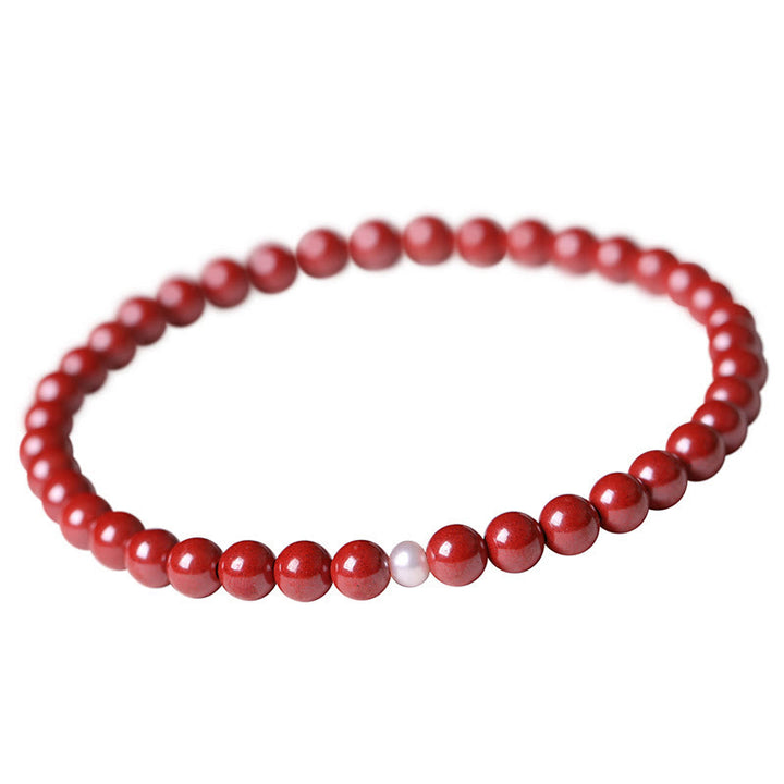 Bransoletka z koralików błogosławieństwa z Buddha Stones , tykwy i perły cynobrowej - Perła Imperial Cinnabar (rozmiar koralika: 6 mm) - image 16