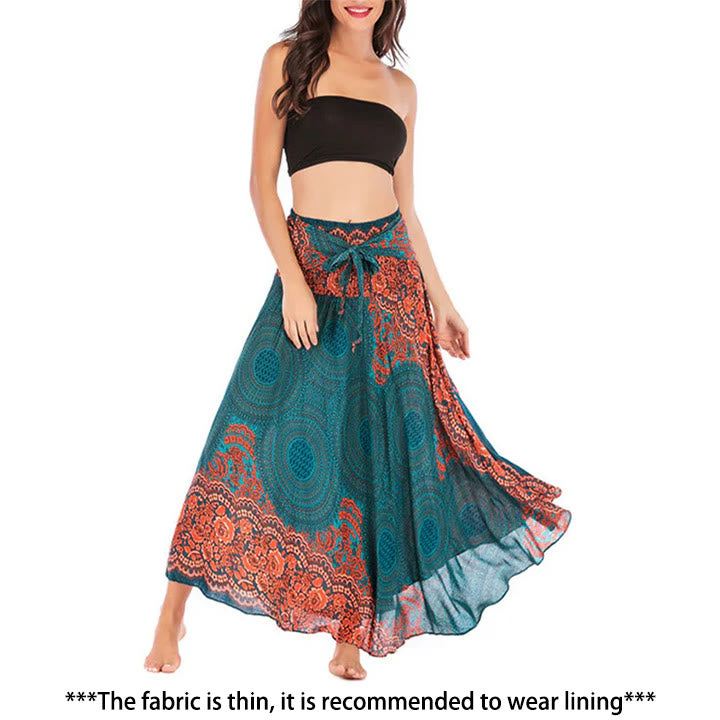 Buddha Stones Dwa Stylowe Noszenie Czeska Spódnica z Kwiatem Róży Kompasowej Sznurowana Sukienka - image 1