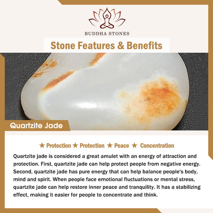 Bransoletka ochronna z Buddha Stones ze srebra próby 925 z zapięciem Iris Peace i kwarcytem i jadeitem - image 7