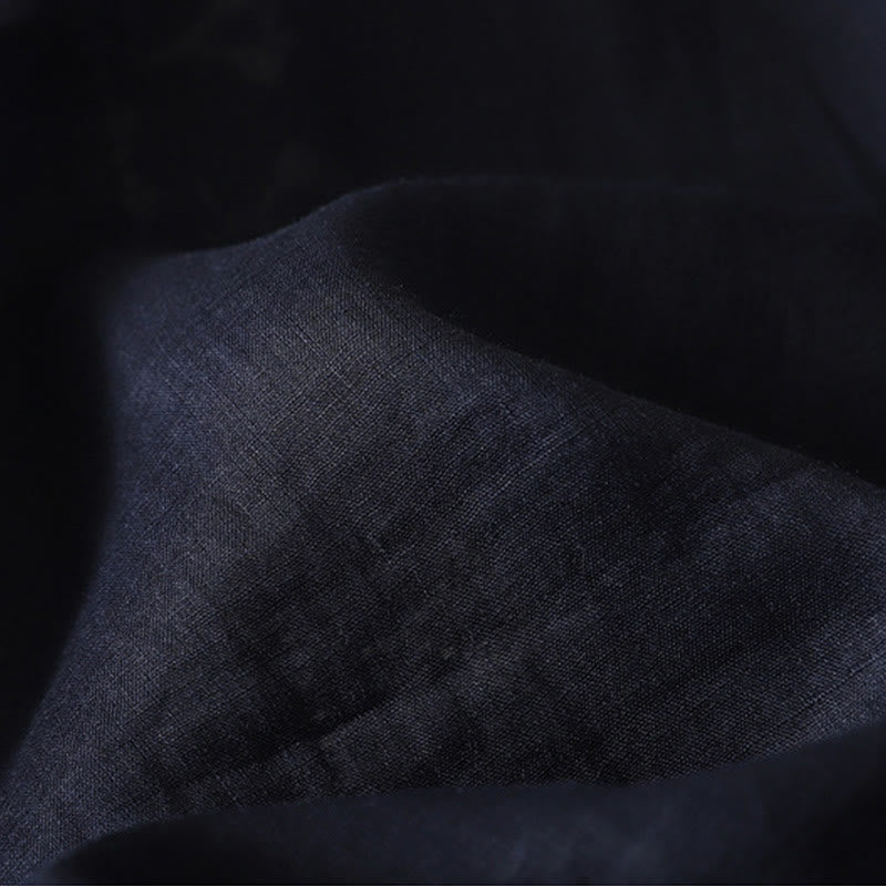 Koszula damska z krótkim rękawem, haftowana symetrycznie z Buddha Stones, z bawełny i lnu - image 5