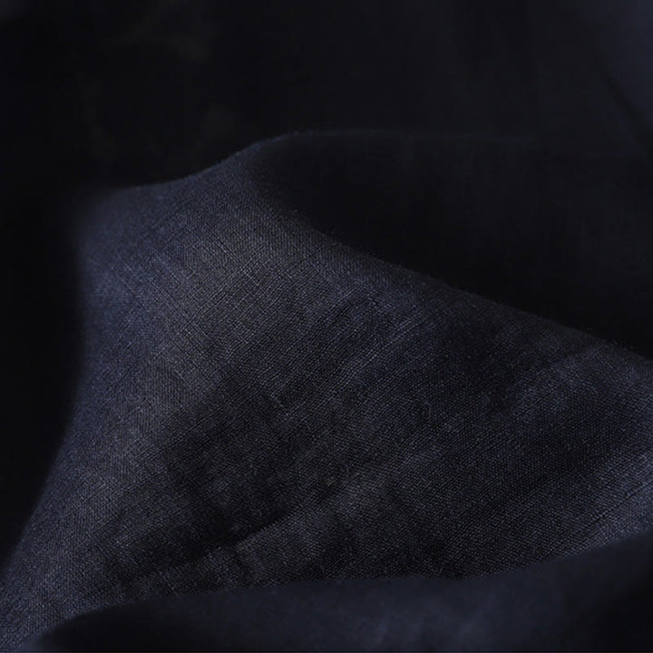 Koszula damska z krótkim rękawem, haftowana symetrycznie z Buddha Stones, z bawełny i lnu - image 5