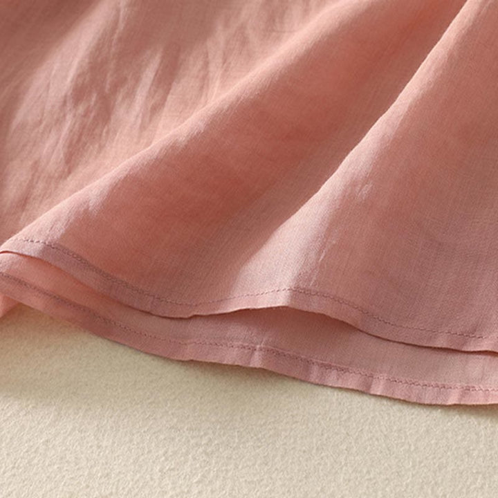 Koszulka damska z krótkim rękawem i haftowanym dekoltem w serek z motywem Buddha Stones - image 17