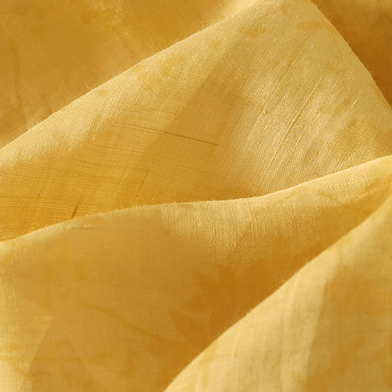 Koszula damska z krótkim rękawem i haftowanymi żabami z Buddha Stones i kołnierzykiem typu stójka z bawełny - image 13