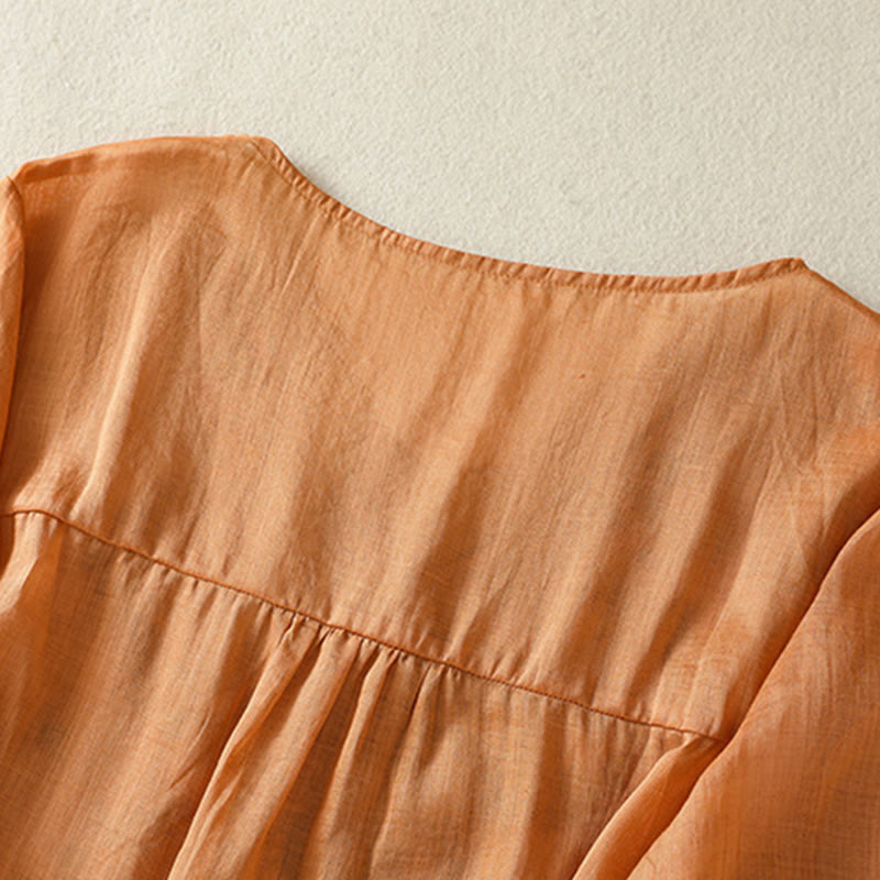 Koszulka damska z krótkim rękawem i haftowaną koronką z motywem Buddha Stones - image 5