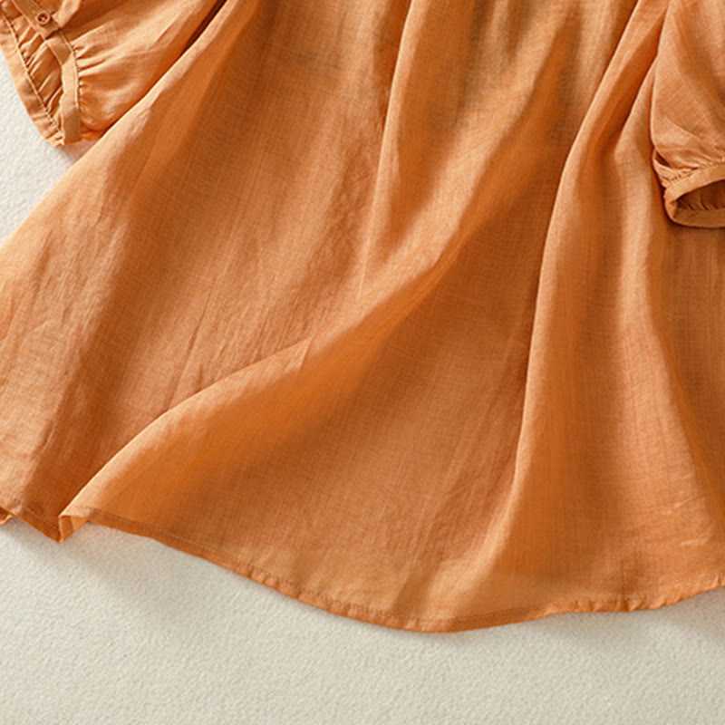 Koszulka damska z krótkim rękawem i haftowaną koronką z motywem Buddha Stones - image 7