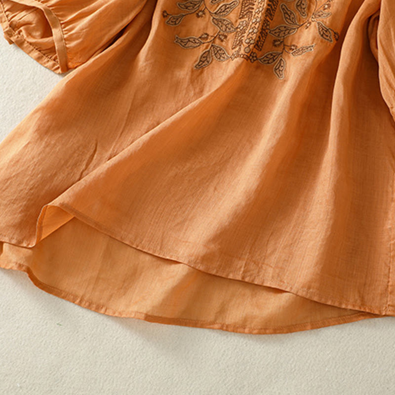 Koszulka damska z krótkim rękawem i haftowaną koronką z motywem Buddha Stones - image 6