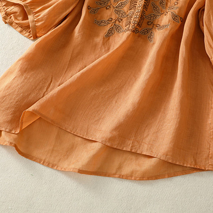 Koszulka damska z krótkim rękawem i haftowaną koronką z motywem Buddha Stones - image 6