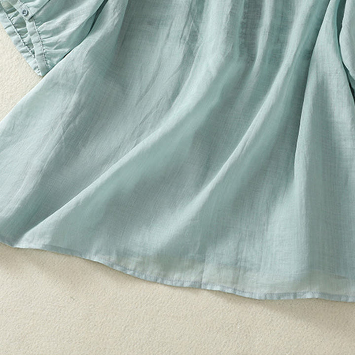 Koszulka damska z krótkim rękawem i haftowaną koronką z motywem Buddha Stones - image 13