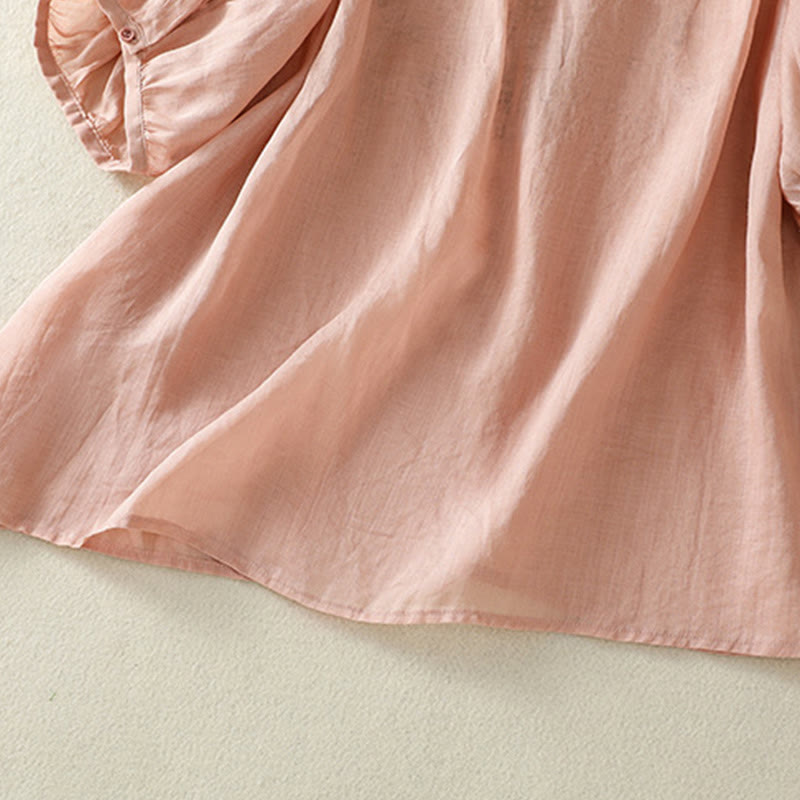 Koszulka damska z krótkim rękawem i haftowaną koronką z motywem Buddha Stones - image 22