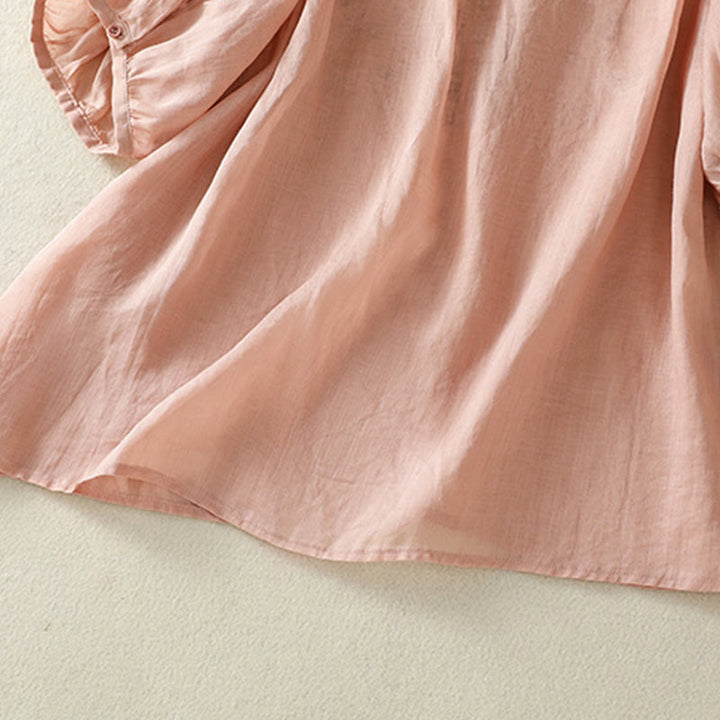 Koszulka damska z krótkim rękawem i haftowaną koronką z motywem Buddha Stones - image 22