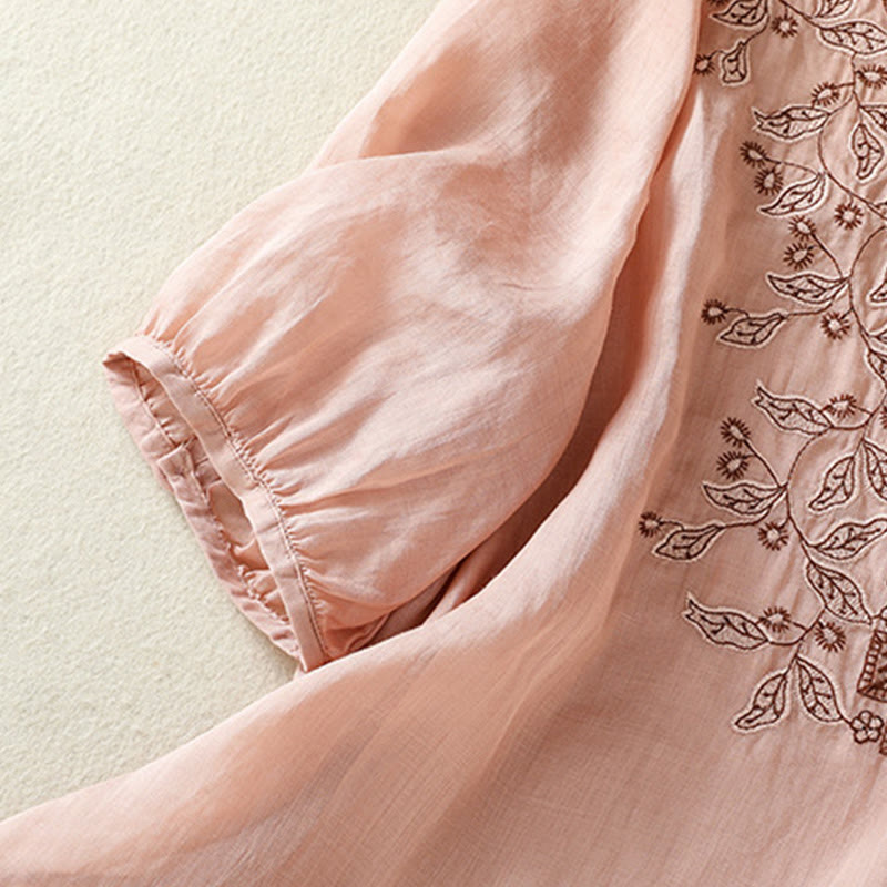 Koszulka damska z krótkim rękawem i haftowaną koronką z motywem Buddha Stones - image 28