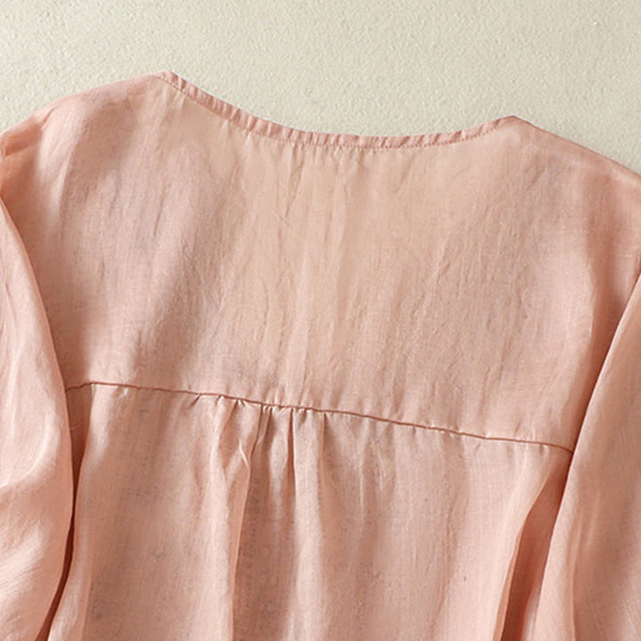 Koszulka damska z krótkim rękawem i haftowaną koronką z motywem Buddha Stones - image 23