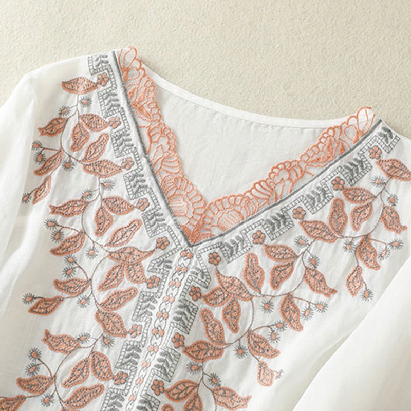 Koszulka damska z krótkim rękawem i haftowaną koronką z motywem Buddha Stones - image 32