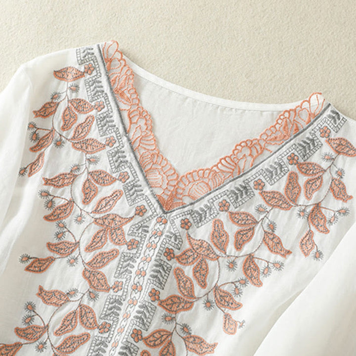 Koszulka damska z krótkim rękawem i haftowaną koronką z motywem Buddha Stones - image 32