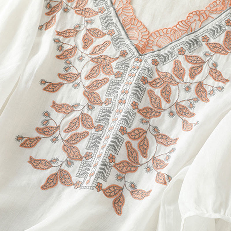 Koszulka damska z krótkim rękawem i haftowaną koronką z motywem Buddha Stones - image 35