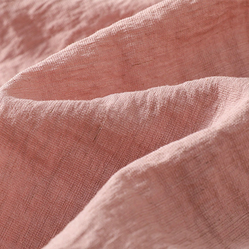 Koszula damska z okrągłym dekoltem i bawełnianym guzikiem z haftowanymi Buddha Stones - image 19