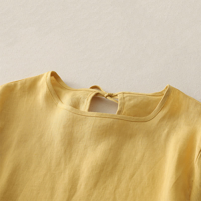 Koszulka damska z poliestru z okrągłym dekoltem i falbaną na dole z motywem kamieni Buddha Stones - image 2