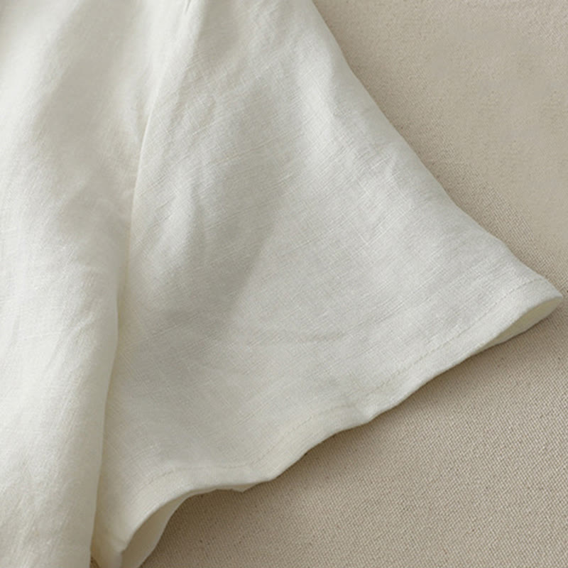 Koszulka damska z poliestru z okrągłym dekoltem i falbaną na dole z motywem kamieni Buddha Stones - image 7