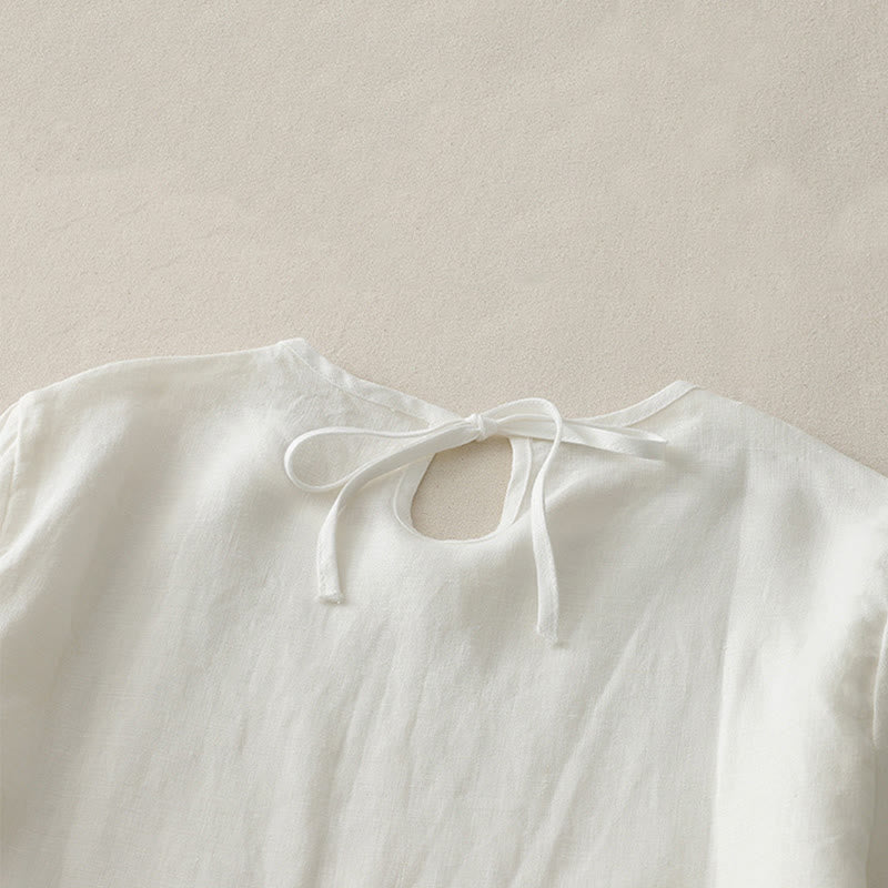 Koszulka damska z poliestru z okrągłym dekoltem i falbaną na dole z motywem kamieni Buddha Stones - image 13