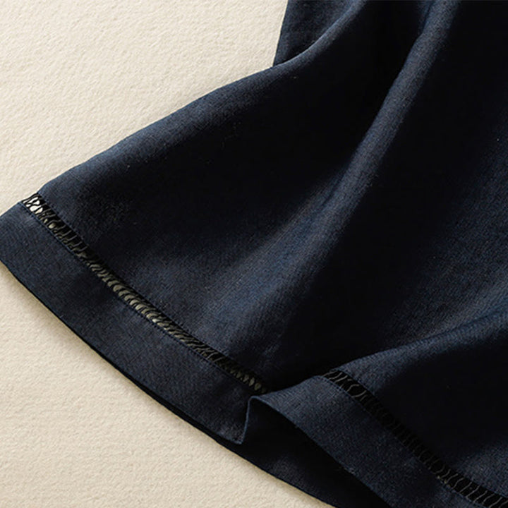 Buddha Stones, prosta, bawełniana kamizelka bez rękawów damska z okrągłym dekoltem i guzikami - image 5