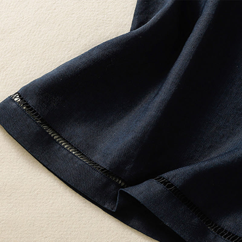 Buddha Stones, prosta, bawełniana kamizelka bez rękawów damska z okrągłym dekoltem i guzikami - image 6