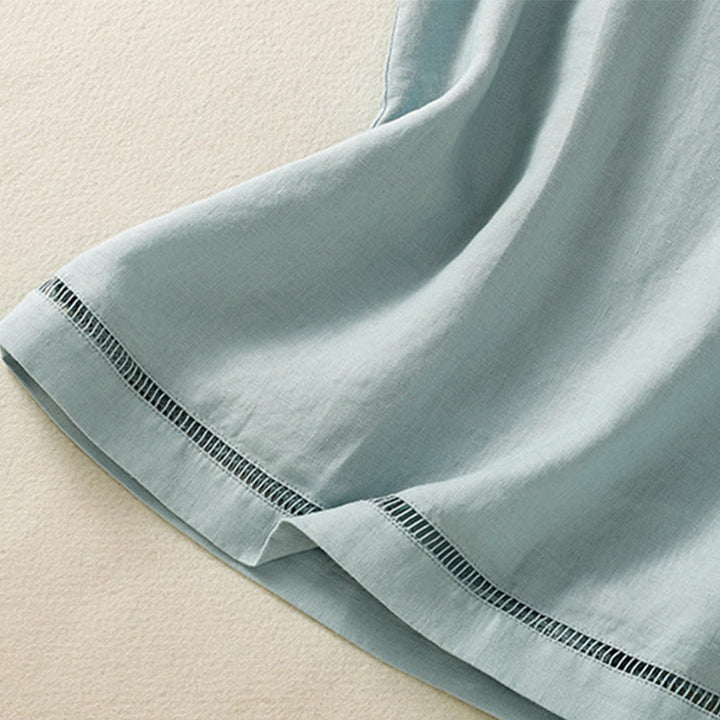 Buddha Stones, prosta, bawełniana kamizelka bez rękawów damska z okrągłym dekoltem i guzikami - image 13