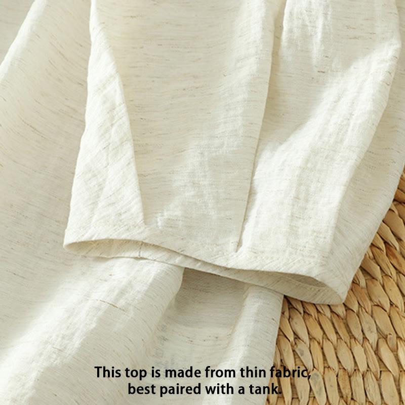 Koszula damska Buddha Stones w kolorze białym, gładka, z guzikami i rękawami trzy czwarte