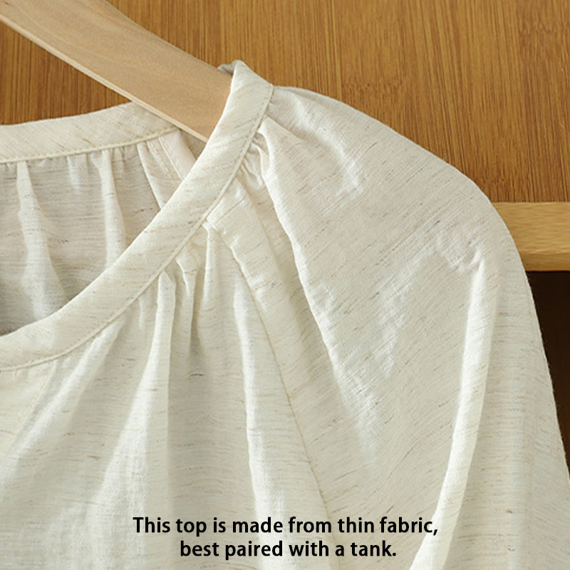 Koszula damska Buddha Stones w kolorze białym, gładka, z guzikami i rękawami trzy czwarte