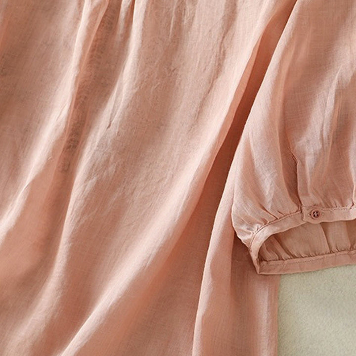 Koszulka damska z krótkim rękawem i haftowaną koronką z motywem Buddha Stones - image 25