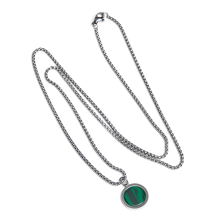 Buddha Stones, kamień naturalny, turkus, tygrysie oko, lazuryt, lapis lazuli, malachit, naszyjnik z tytanu, stalowy wisiorek oczyszczający - image 24