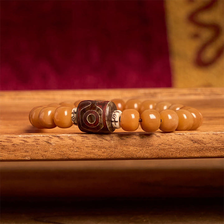 Bransoletka z koralików Dzi z Buddha Stones, tybetańskich nasion Bodhi, chroniąca przed złymi duchami