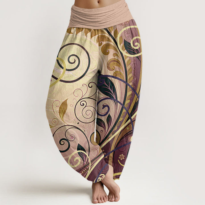 Spodnie haremowe damskie z motywem kwiatów i motywem Buddha Stones - BurlyWood - US22, UK/AU26, EU54 (6XL) - image 8