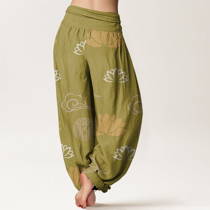 Buddha Stones damskie w stylu casual z motywem kwiatów lotosu i chmur - image 2