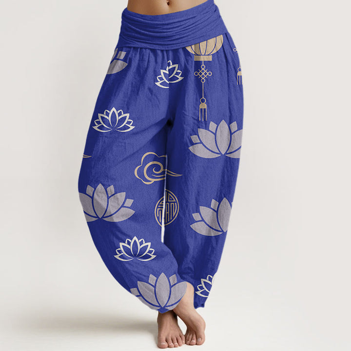 Buddha Stones damskie w stylu casual z motywem kwiatów lotosu i chmur - SlateBlue - US22, UK/AU26, EU54 (6XL) - image 5