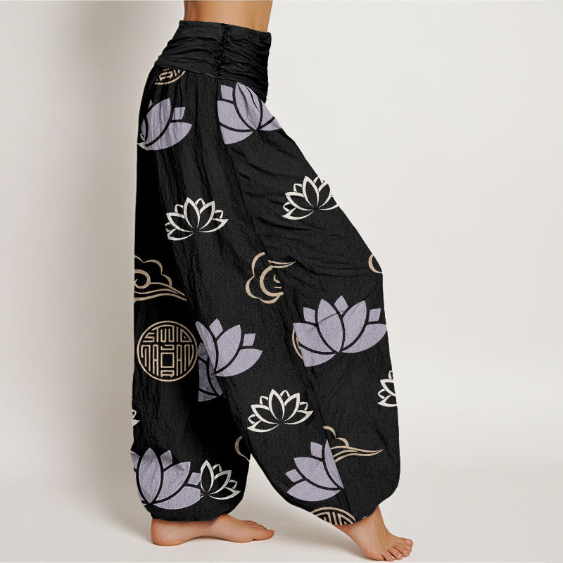 Buddha Stones damskie w stylu casual z motywem kwiatów lotosu i chmur - image 10