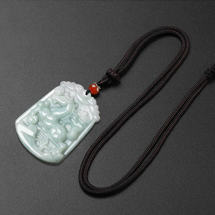 Buddha Stones Naturalny Jadeit 12 Chiński Zodiak Obfitość Amulet Wisiorek Naszyjnik - image 20