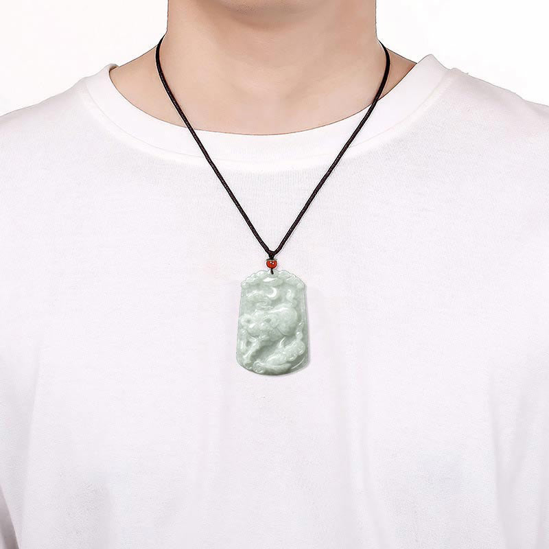 Buddha Stones Naturalny Jadeit 12 Chiński Zodiak Obfitość Amulet Wisiorek Naszyjnik - image 14