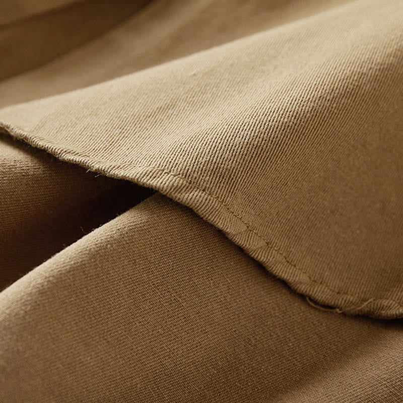 Kurtka damska z długim rękawem z bawełny i lnu z kieszeniami i nieregularnym wzorem "Buddha Stones" - image 5