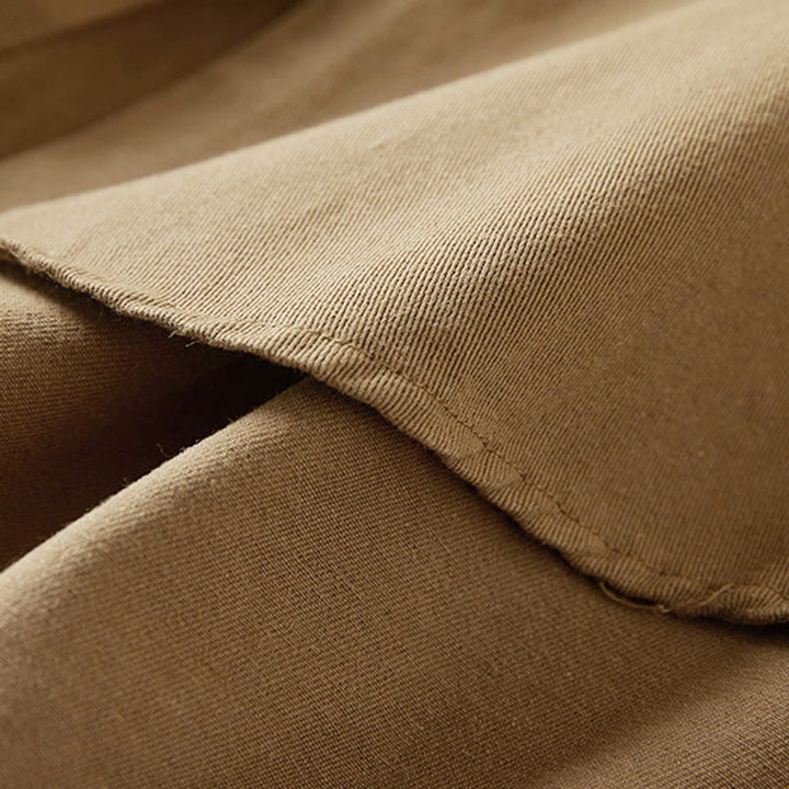 Kurtka damska z długim rękawem z bawełny i lnu z kieszeniami i nieregularnym wzorem "Buddha Stones" - image 5