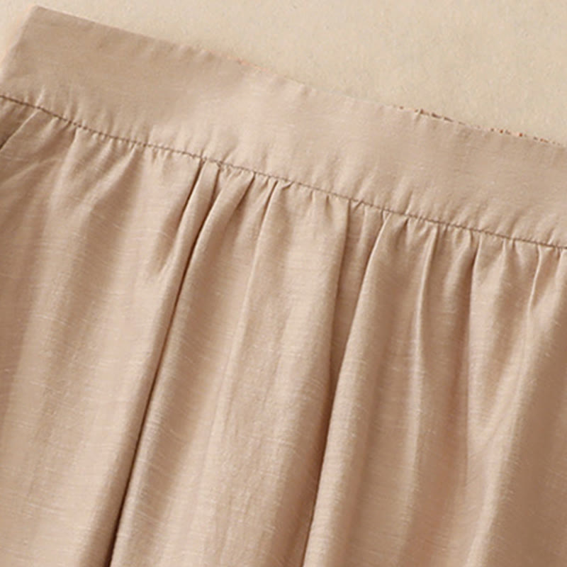 Koszula z krótkim rękawem i spódnicą z kieszeniami, 2 sztuki , Buddha Stones, długość 7-8, komplet z bawełny i lnu dla kobiet - image 22