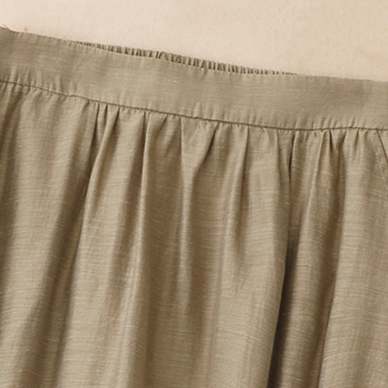 Koszula z krótkim rękawem i spódnicą z kieszeniami, 2 sztuki , Buddha Stones, długość 7-8, komplet z bawełny i lnu dla kobiet - image 9