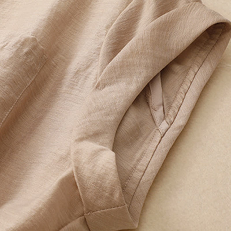 Koszula z krótkim rękawem i spódnicą z kieszeniami, 2 sztuki , Buddha Stones, długość 7-8, komplet z bawełny i lnu dla kobiet - image 19