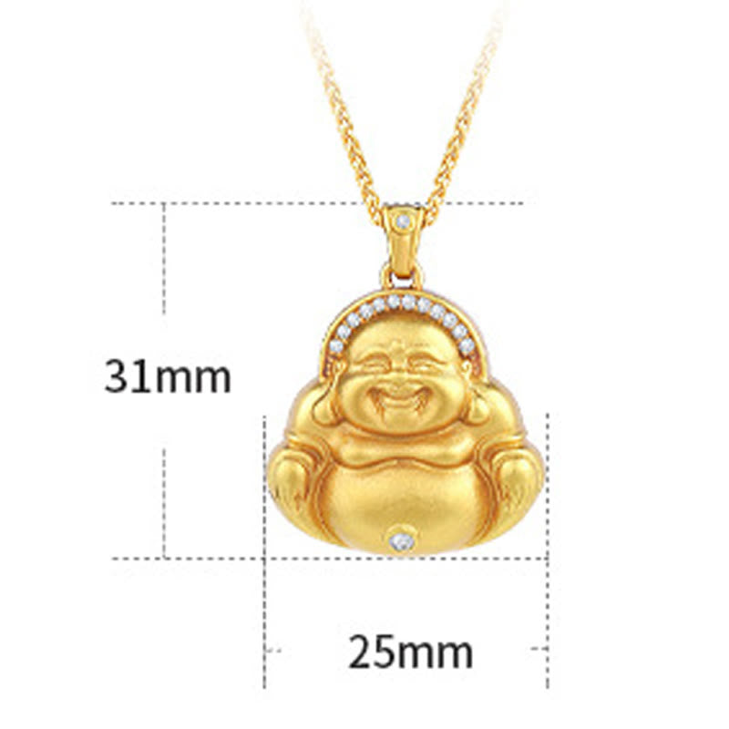 Naszyjnik z Buddha Stones z miedzi, śmiejący się Budda, wzór szczęścia - image 7