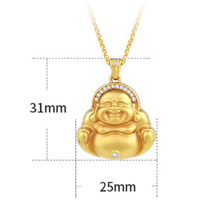 Naszyjnik z Buddha Stones z miedzi, śmiejący się Budda, wzór szczęścia - image 7