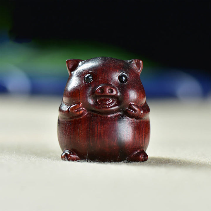 Buddha Stones Zielone drzewo sandałowe Małe liście Czerwone drzewo sandałowe Urocze zwierzęta świnki Pozytywna dekoracja - Mały liść czerwonego drzewa sandałowego (25*23*23 mm) - image 10