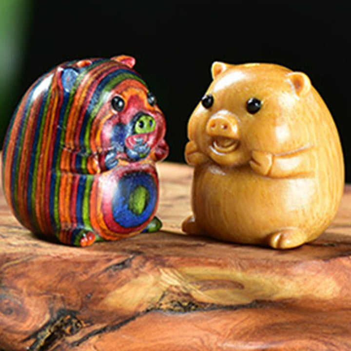 Buddha Stones Zielone drzewo sandałowe Małe liście Czerwone drzewo sandałowe Urocze zwierzęta świnki Pozytywna dekoracja - image 15