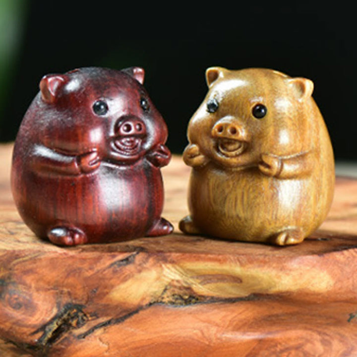 Buddha Stones Zielone drzewo sandałowe Małe liście Czerwone drzewo sandałowe Urocze zwierzęta świnki Pozytywna dekoracja - image 18