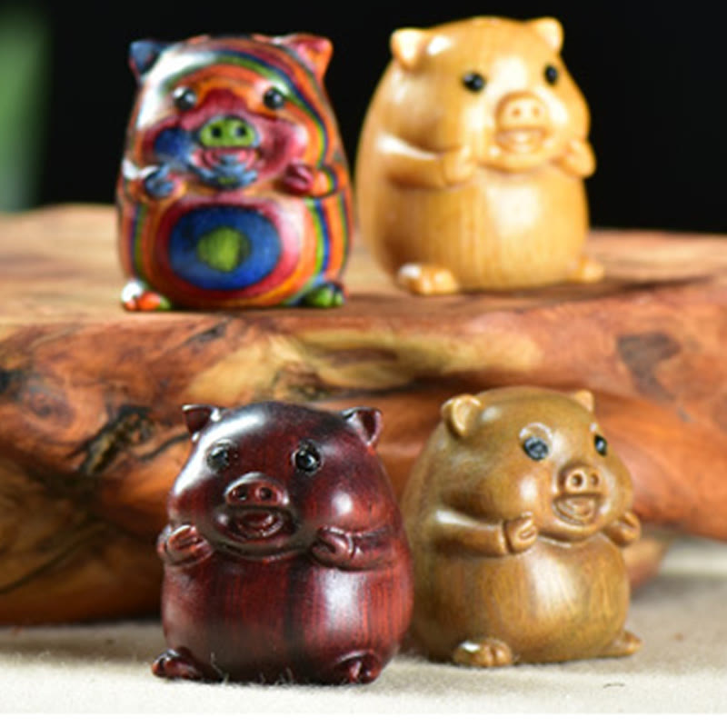 Buddha Stones Zielone drzewo sandałowe Małe liście Czerwone drzewo sandałowe Urocze zwierzęta świnki Pozytywna dekoracja - image 17